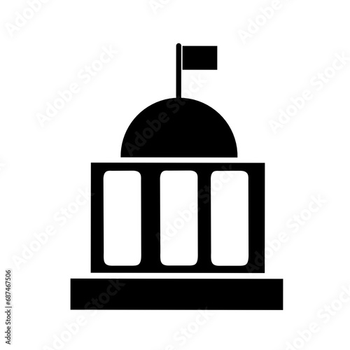 vector government building icon with simple design.government icon
