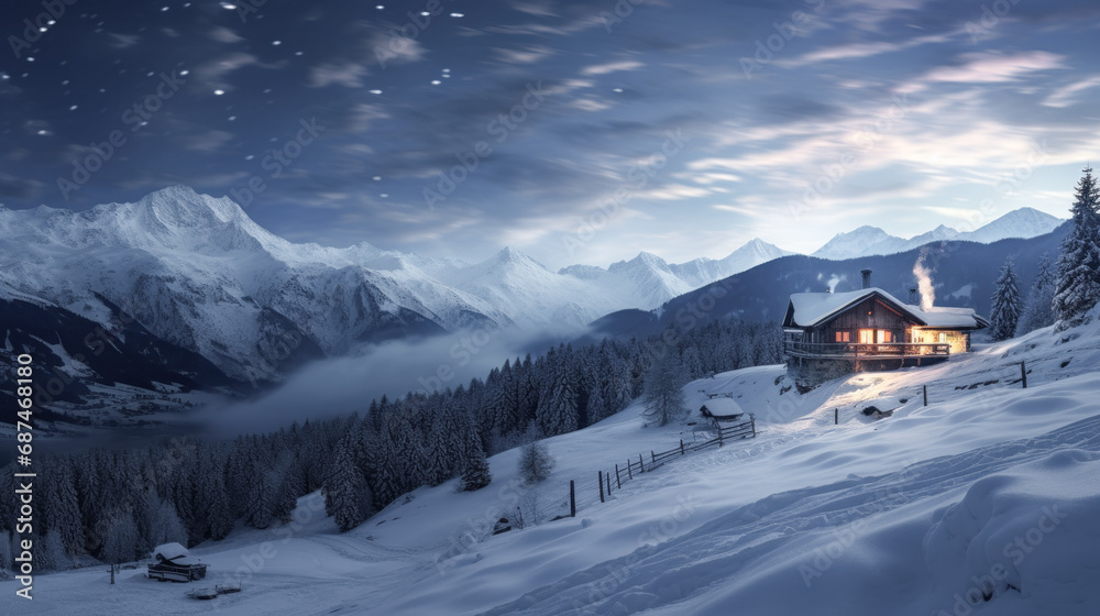 Magical Winter Wonderland in the Mountains Snowfall Christmas Time and Advent in the Evening and in the Morning Calm and Bright Wallpaper Background Cover Poster Greetings Card Digital Art Magical Winter Wonderland in the Mountains Snowfall Christmas Time and Advent in the Evening and in the Morning Calm and Bright Wallpaper Background Cover Poster Greetings Card Digital Art