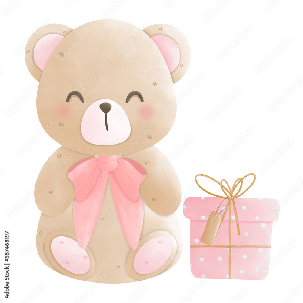 cute bear with gift