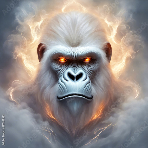 Portrait of white gorilla.