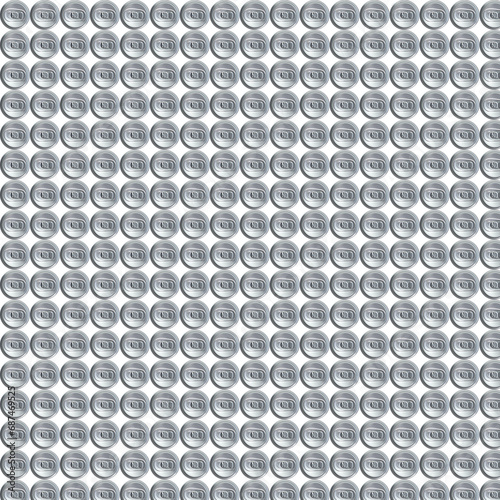 Pattern of top aluminum so da water drinks canned isolated on white background.