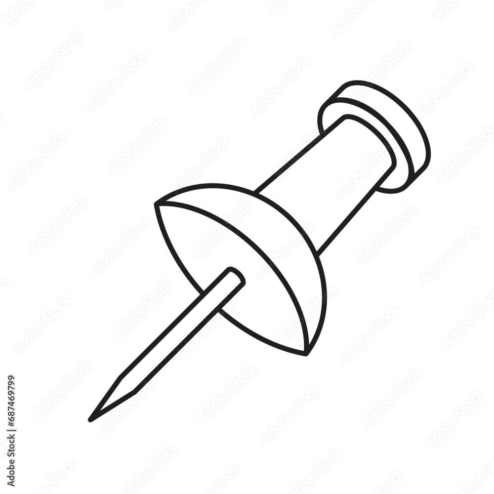 Pushpin symbol sign vector illustration thumbtack drawing Pushpin symbol sign vector illustration thumbtack drawing