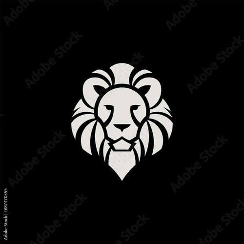 Brave lion head logo, authoritative king of the jungle logo