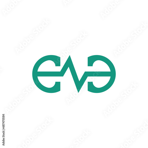 Medical Letter E Logo with simple concept and solid colors