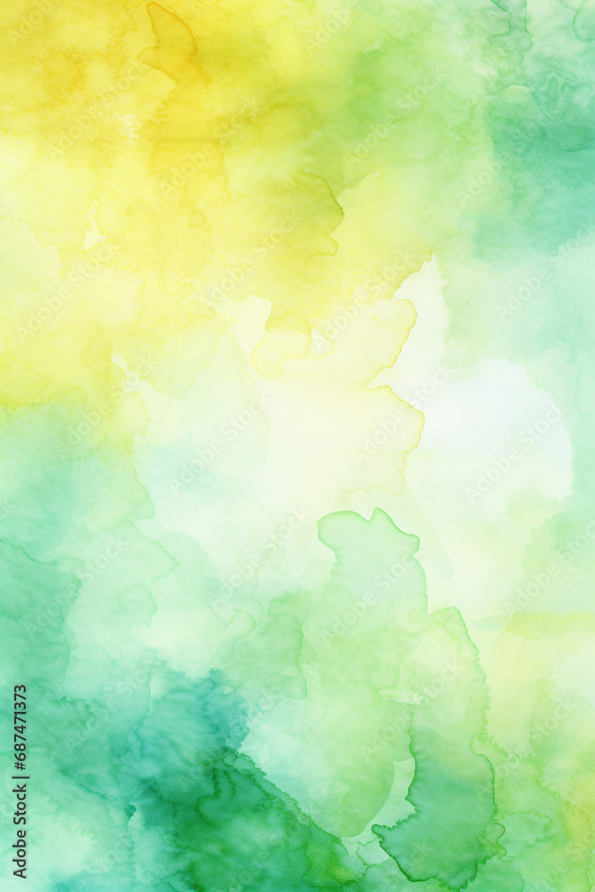A gentle and soothing abstract background, showcasing watercolor textures in delicate pastel green and yellow hues. Ideal for a variety of design projects, from art to digital media.