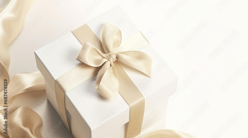 Gift Box Mockup with Curl Gift Box Mockup with Curl
