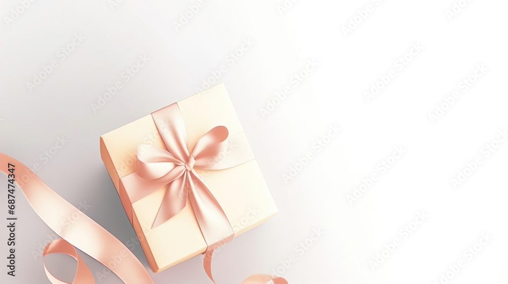 Gift Box Mockup with Curl Gift Box Mockup with Curl