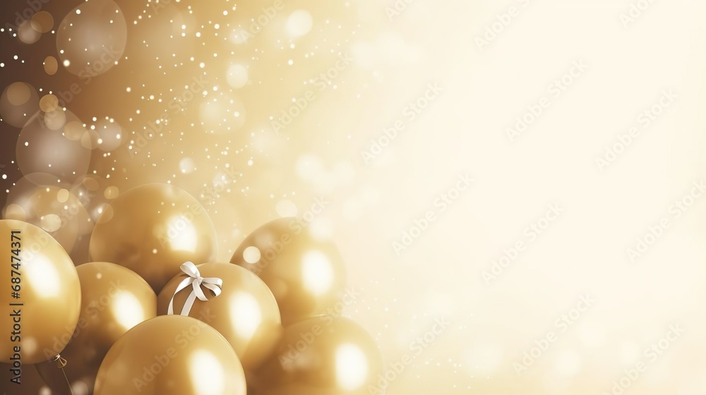 Gold balloons with ribbon Gold balloons with ribbon