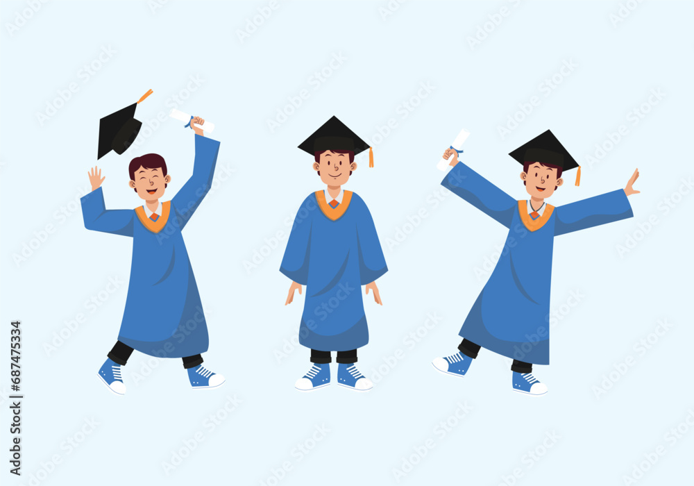 male graduation expression flat icon vector design collection male graduation expression flat icon vector design collection
