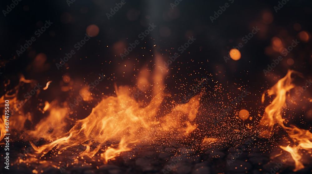 Dynamic Fire Embers: Abstract Blaze of Intense Sparks and Motion on a Black Background - Fiery Energy Captured in Mesmerizing Artistic Composition. Dynamic Fire Embers: Abstract Blaze of Intense Sparks and Motion on a Black Background - Fiery Energy Captured in Mesmerizing Artistic Composition.