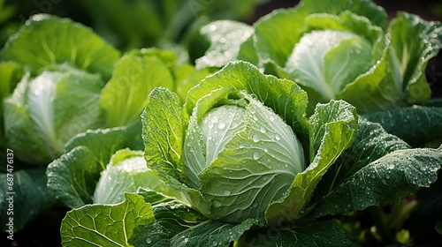 Up close with white cabbage a cultivated variety photo