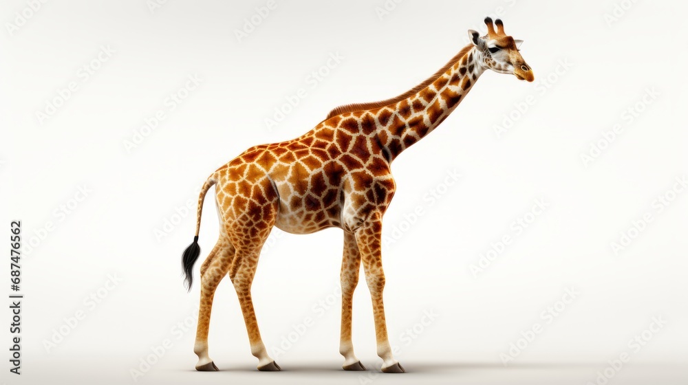 Naklejka premium Giraffe isolated on a white background