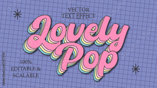 Lovely Pop retro text effect editable and customizable graphic styles ready to use