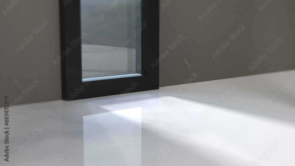 A 3D rendering of simple and harmonious background is designed for an appealing product mock-up. A 3D rendering of simple and harmonious background is designed for an appealing product mock-up.