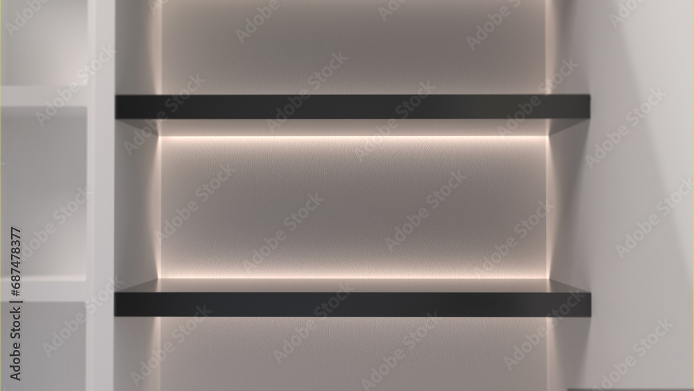 A 3D rendering of simple and harmonious background is designed for an appealing product mock-up.