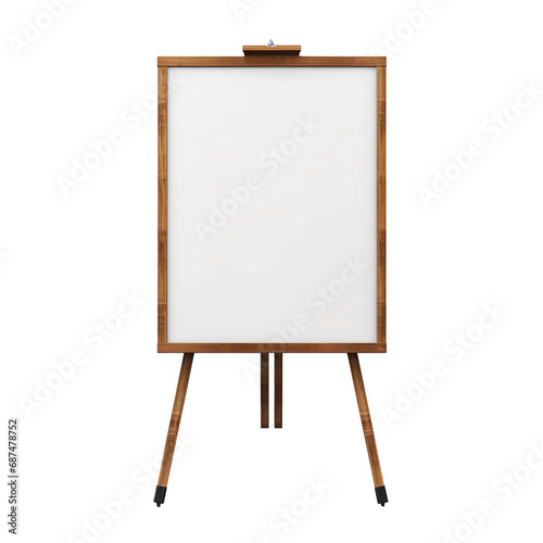 blank white board on white transparent background