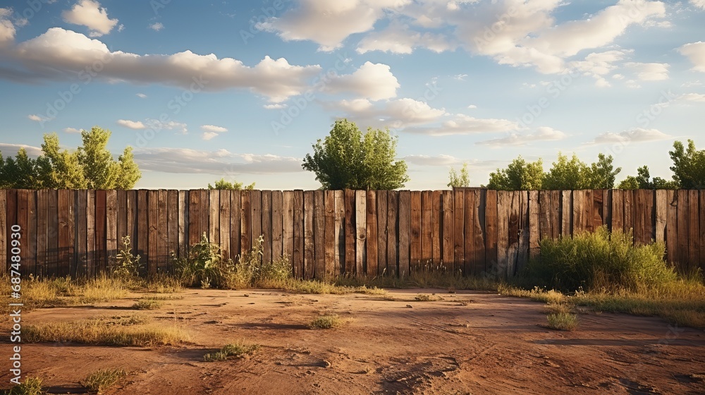 Fototapeta premium Sun-bleached splintering wooden fence