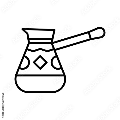 Turkish coffee pot icon. Cezve.
