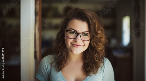 portrait of a elegant chubby 30 years wearing a sheath dress white, 