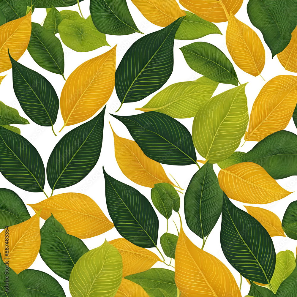 Obraz premium seamless pattern with leaves