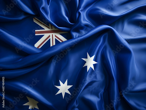 Australia national flag background, Australian flag weaving made by silk cloth fabric, Australia background, ai generated image