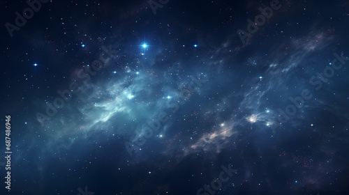 3D celestial pattern with stars and galaxies in space © Matthias