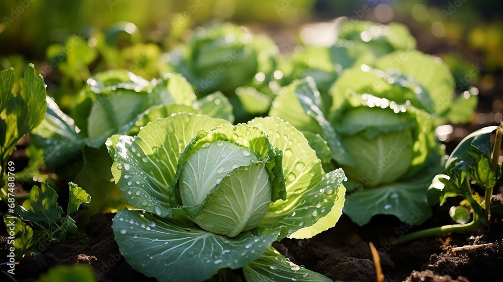 Up close with white cabbage a cultivated variety Up close with white cabbage a cultivated variety