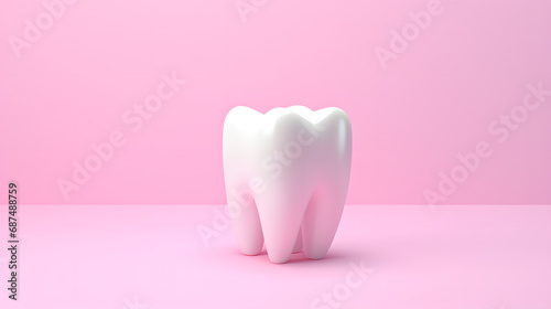 tooth on a pink background