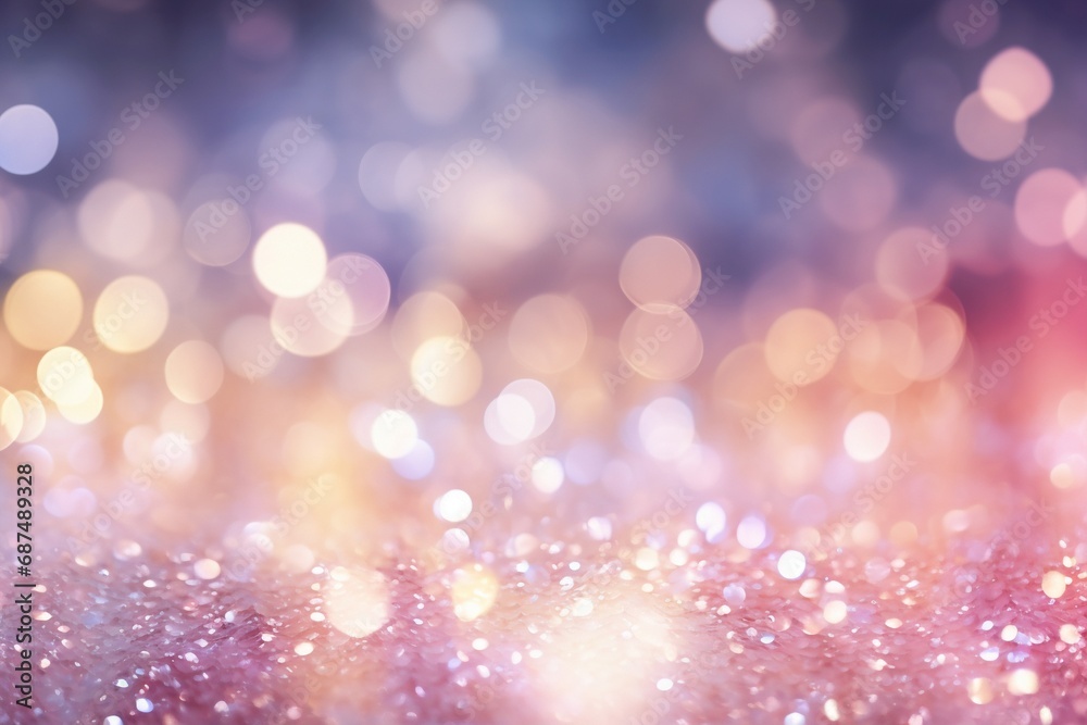 Subtle vintage-colored blurriness complements the bokeh lights on this abstract background, offering a touch of glitter. Created with generative AI tools