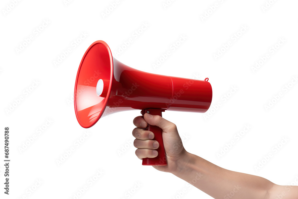 hand holding megaphone isolated on transparent background Remove png ...
