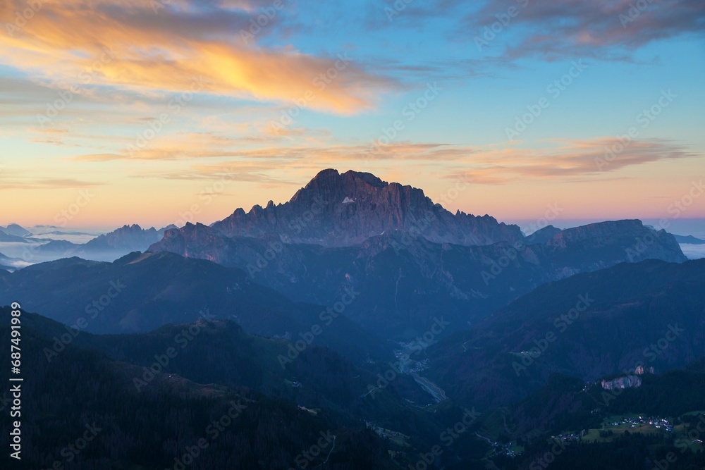 Mount Civetta evening sunset Alps Dolomites mountains