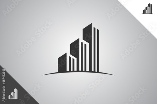 Minimal and modern building logotype. Architect and construction brand identity design template. Perfect logo for business related to construction industry. Isolated background. Vector eps 10.