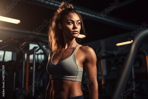 Fierce Determination: Close-Up of a Young Woman Reflecting Vitality in Fitness Perseverance