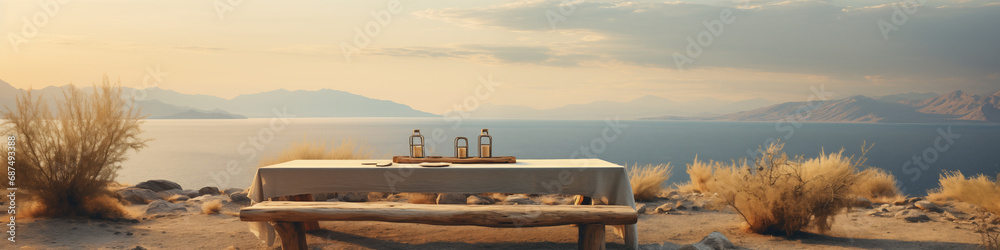 Fototapeta premium table on the coast