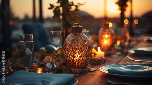 romantic candle light dinner photo