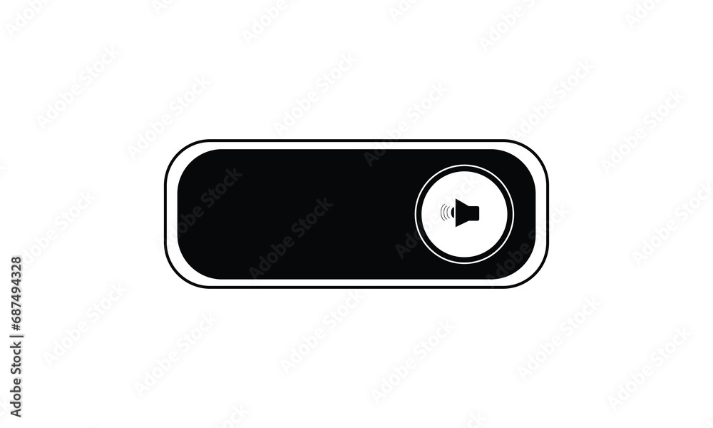Black volume vector icon on white background Black volume vector icon on white background