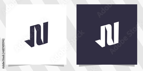 letter n logo design vector