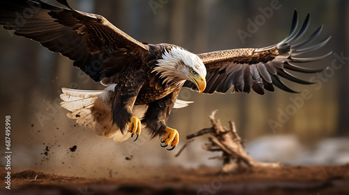 Eagle Chasing Mouse in Flight, a Generative AI Masterstroke photo