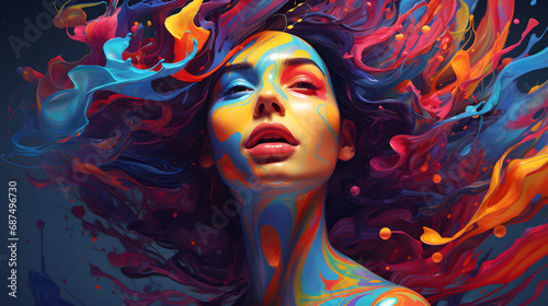 Digital Colorful Paint. generative ai.