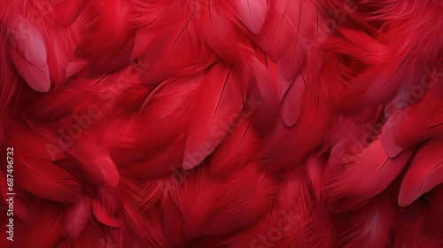 Red feathers texture background