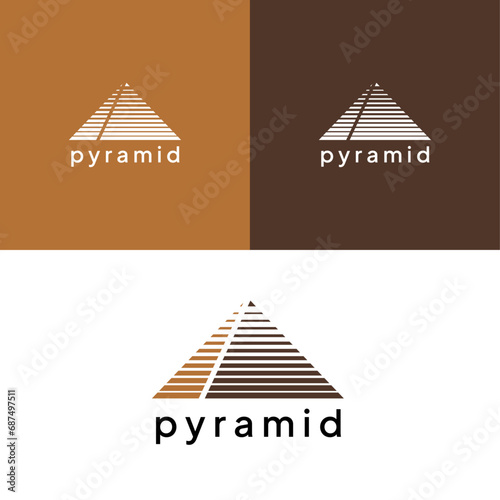 Pyramid line logo, a combination of brown colors