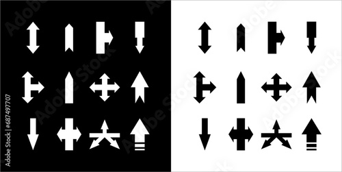 Illustration vector graphics a set of arrow icons