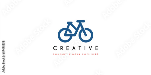 Bicycle logo abstract monogram vector template photo