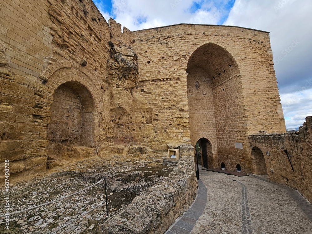 Access to the Mota Castle in Alcala la Real, Jaen province