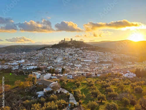 View of Alcalá la Real at sunset in the province of Jaen