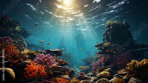 Underwater scene featuring vivid marine life fish