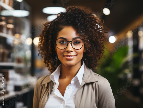  African american female pharmacist at drugstore