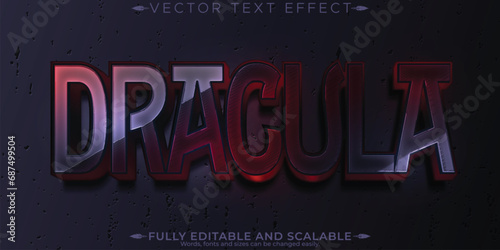 Dracula text effect, editable vampire and immortal customizable font style.