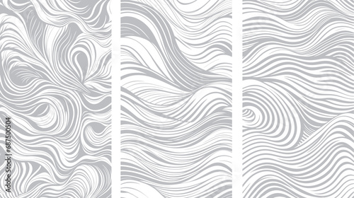 Set of abstract strip line pattern gray background