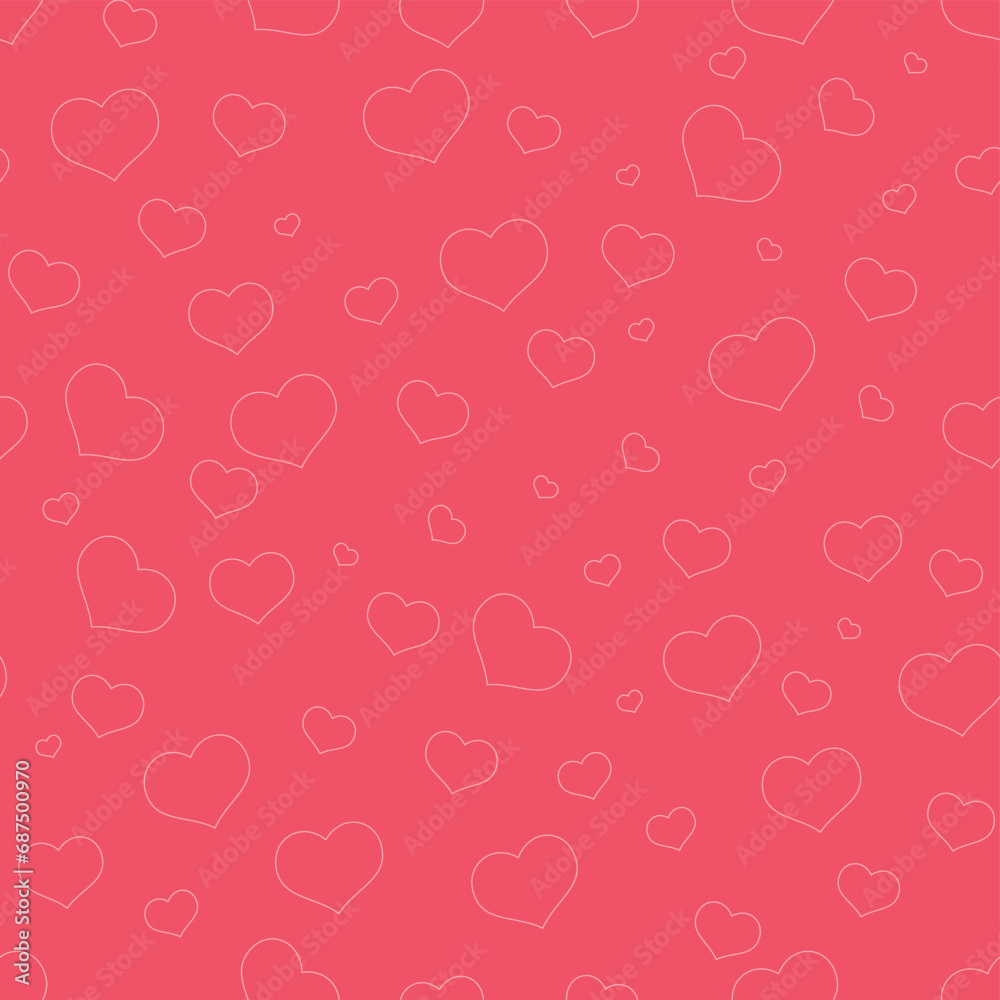 heart seamless pattern on pink background.Editable vector illustration for fabric,tile